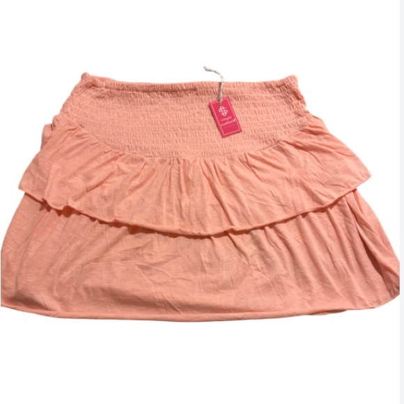 Simply Southern Dresses & Skirts - Adorable Simply Southern Coral Ruffled Mini Skirt. Size XL NEW with tags.